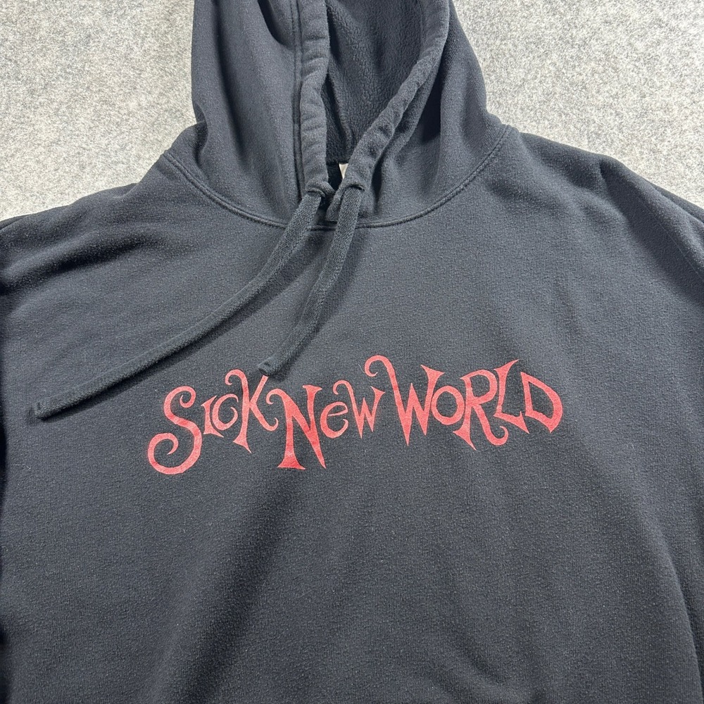 Sick New World Hoodie Mens L Black 2024 Festival Band Graphic Bella +‎ Canvas